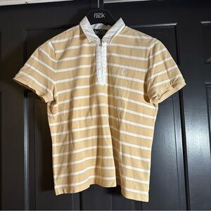 LRL Ralph Large Lauren Active Zip Collar Polo Shirt Beige (b3